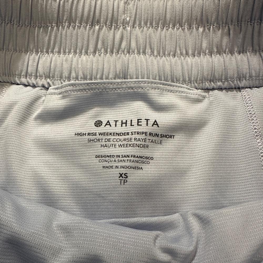 EUC Athleta High Rise striped running shorts - Picture 6 of 6